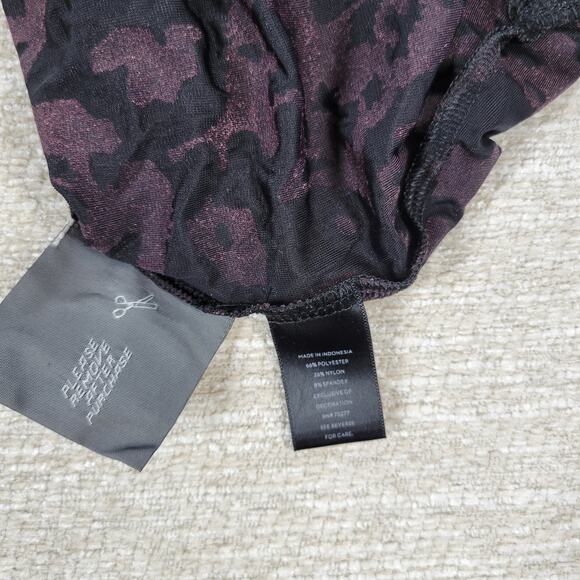 Simply Vera Wang Velvet Burnout Top Womens M Plum Sheer Hem Witchy Fairycore - Picture 14 of 15